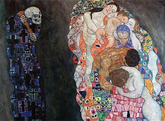 Cuadro La Muerte y la Vida de Gustav Klimt