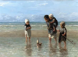 Cuadro Niños del mar de Jozef Israëls 
