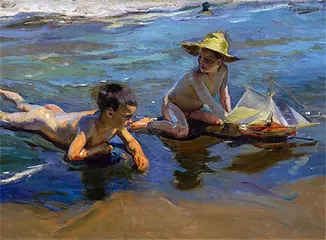 Cuadro Niños en la playa II de Joaquín Sorolla y Bastida