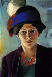 Cuadro de August Macke - Retrato de la esposa del artista con un sombrero