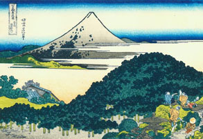 Cuadro de Katsushika Hokusai  - Los pinos circulares de Aoyama