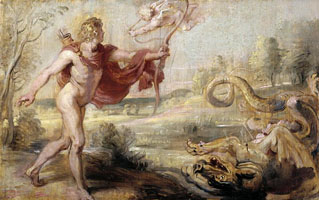 Cuadro de Peter Paul Rubens - Apolo y la serpiente Pitón