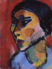 Cuadro de Alexej von Jawlensky - Cabeza de mujer en perfil de tres cuartos