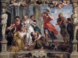 Cuadro de Peter Paul Rubens - Aquiles descubierto por Ulises entre las hijas de Licomedes