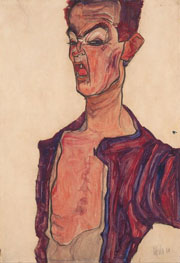 Cuadro de Egon Leo Adolf Schiele - Autorretrato, Haciendo Muecas II