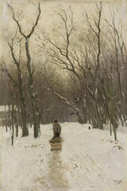 Cuadro de Anton Rudolf Mauve - Invierno en Scheveningse bosjes