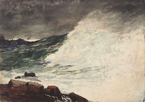 Cuadro de Homer winslow - El cuello de Prout, rompiendo la onda