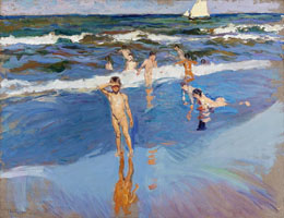 Cuadro de Joaquín Sorolla y Bastida - Niños en el Mar, Playa de Valencia
