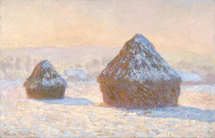 Cuadro de Oscar-Claude Monet - Wheatstacks, efecto de la nieve de la mañana