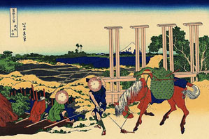 Cuadro de Katsushika Hokusai  - Senju, Provincia de Musashi