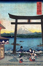 Cuadro de Utagawa Hiroshige - La puerta de entrada en Enoshima
