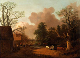 Cuadro de Thomas Gainsborough - Paisaje con Milkmaid