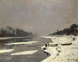 Cuadro de Oscar-Claude Monet - Ice Floes en el Sena en Bougival
