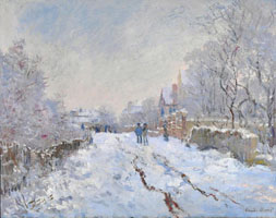 Cuadro de Oscar-Claude Monet - Escena de la nieve en Argenteuil