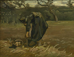 Cuadro de Vincent Willem van Gogh  - Campesina Cosechando Patatas