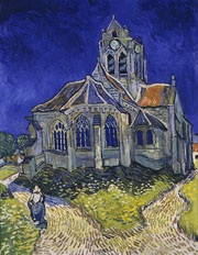 Cuadro de Vincent Willem van Gogh  - La Iglesia d'Auvers-sur-Oise, vista de frente
