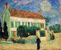 Cuadro de Vincent Willem van Gogh  - Casa Blanca en la noche