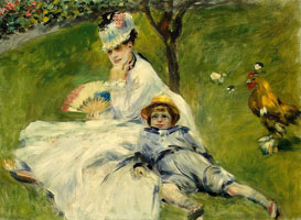 Cuadro de Oscar-Claude Monet - Señora Monet y su hijo