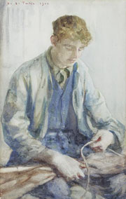 Cuadro de Henry Scott Tuke - Atando la vela