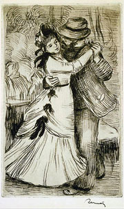 Cuadro de Pierre Auguste Renoir - La danza en el país