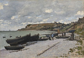 Cuadro de Oscar-Claude Monet - SaintAdresse, barcos de pesca en la costa