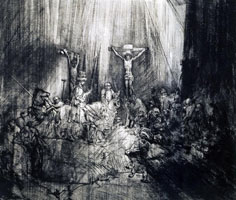 Cuadro de Rembrandt Harmenszoon van Rijn  - Cristo crucificado entre los dos ladrones II