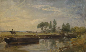 Cuadro de John Constable - Barge por debajo de Flatford Lock