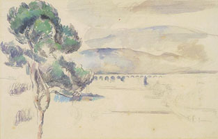 Cuadro de Paul Cézanne - Das Tal Arco und mit Viadukt Pinie
