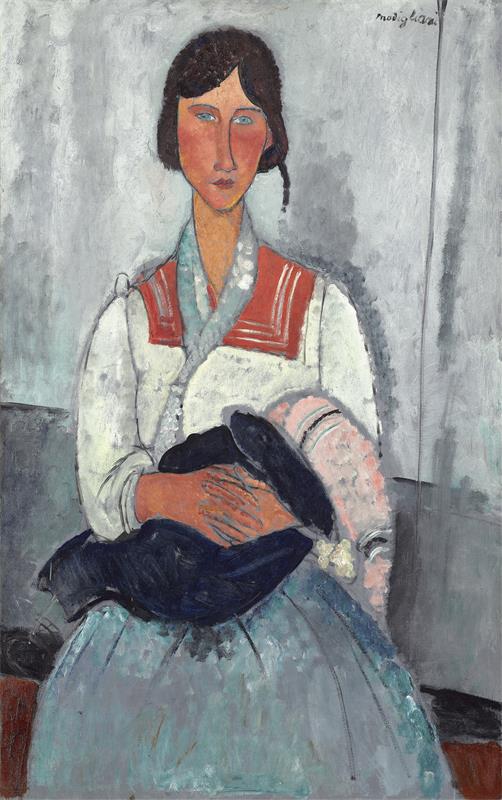 Cuadro de Amedeo Modigliani - Gypsy Woman with Baby (1919)