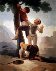 Cuadro de Francisco de Goya y Lucientes - Muchachos trepando a un árbol 