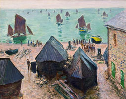 Cuadro de Oscar-Claude Monet - La Salida de los barcos, Etretat