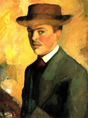 Cuadro de August Macke - Autorretrato con el sombrero