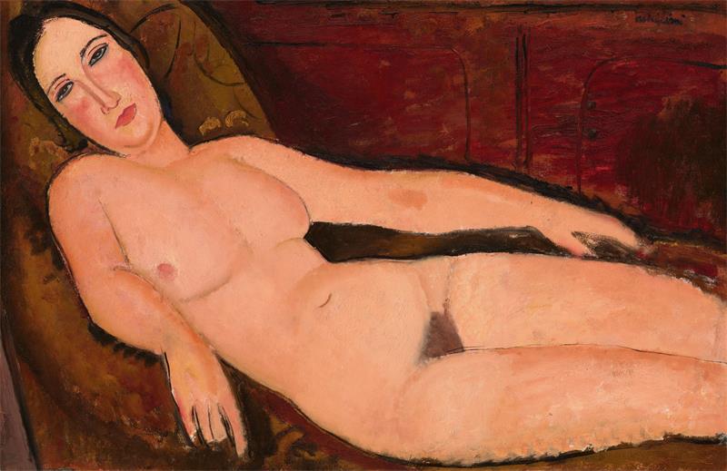 Cuadro de Amedeo Modigliani - Nude on a Divan (1918)
