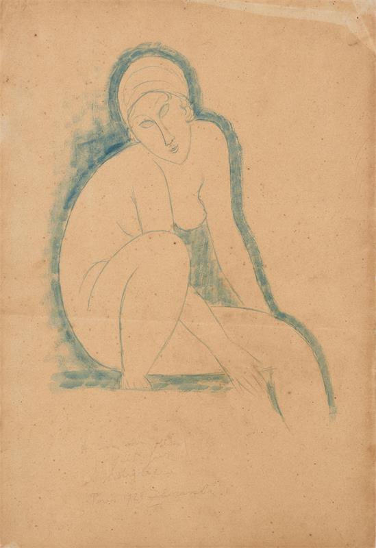 Cuadro de Amedeo Modigliani - Nudo seduto (1913–1914)