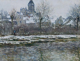 Cuadro de Oscar-Claude Monet - Vetheuil, la iglesia, la nieve