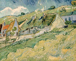 Cuadro de Vincent Willem van Gogh  - Casas con Techo de Paja