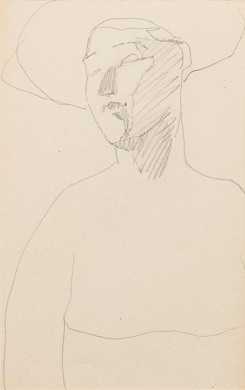 Cuadro de Amedeo Modigliani - Femme de trois quarts coiffée d&#8217;un chapeau (1905