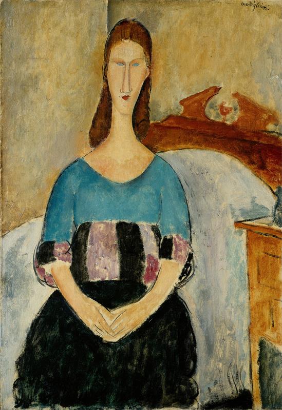 Cuadro de Amedeo Modigliani - Portrait of Jeanne Hebuterne, Seated (1918)