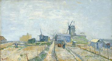 Cuadro de Vincent Willem van Gogh  - Montmartre; Molinos y huertas