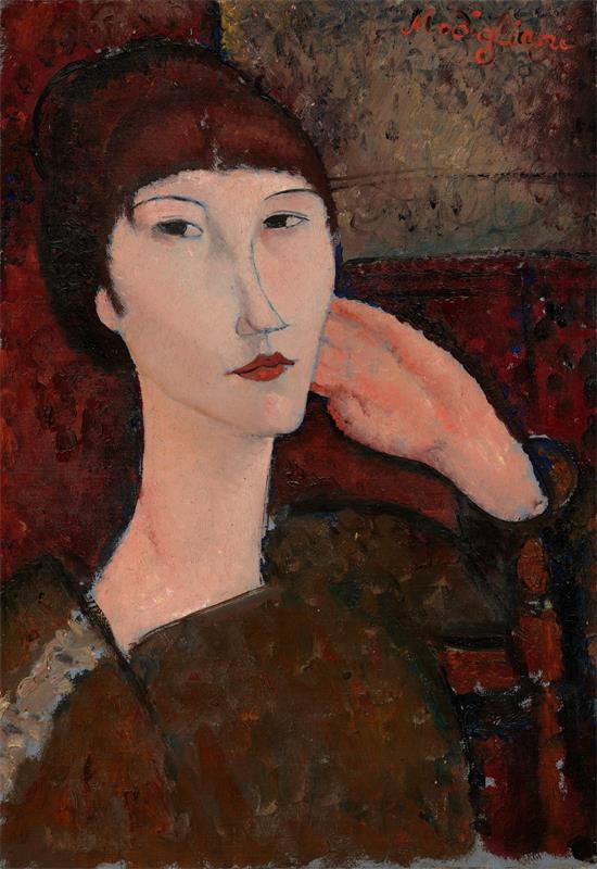 Cuadro de Amedeo Modigliani - Adrienne (Woman with Bangs) (1917)