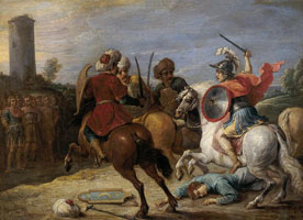 Cuadro de David Teniers (El Joven) - Proezas de Reinaldo Frente a los Egipcios