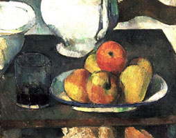 Cuadro de Paul Cézanne - Naturaleza muerta con manzanas y una copa de vino