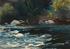Cuadro de Homer winslow - Los Rapidos, Río Hudson, Adirondacks