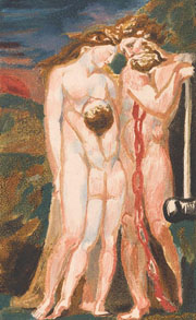 Cuadro de William Blake  - El primer libro de Urizen, lámina 18