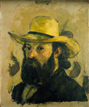 Cuadro de Paul Cézanne - Autorretrato en un Sombrero de Paja
