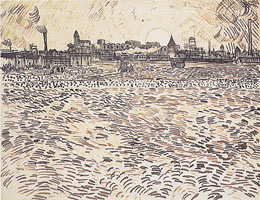 Cuadro de Vincent Willem van Gogh  - Soir d 'été, dibujo de un estudio