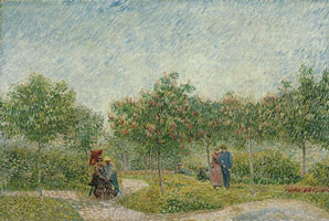 Cuadro de Vincent Willem van Gogh  - Jardín en Montmarte con los amantes