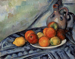 Cuadro de Paul Cézanne - Fruta y Jarro Había una Mesa