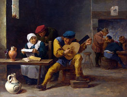 Cuadro de David Teniers (El Joven) - Campesinos que hacen la música en un mesón
