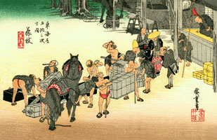 Cuadro de Utagawa Hiroshige - Fujieda